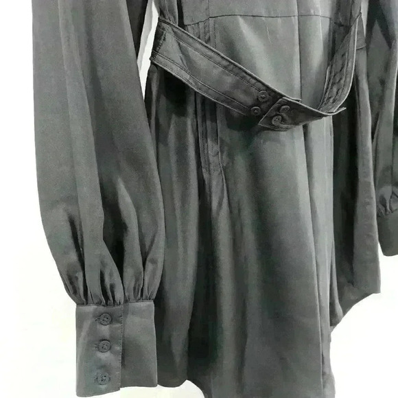 Ted Baker London Black Ruffle Silk Belted Tunic 1 - Picture 6 of 8